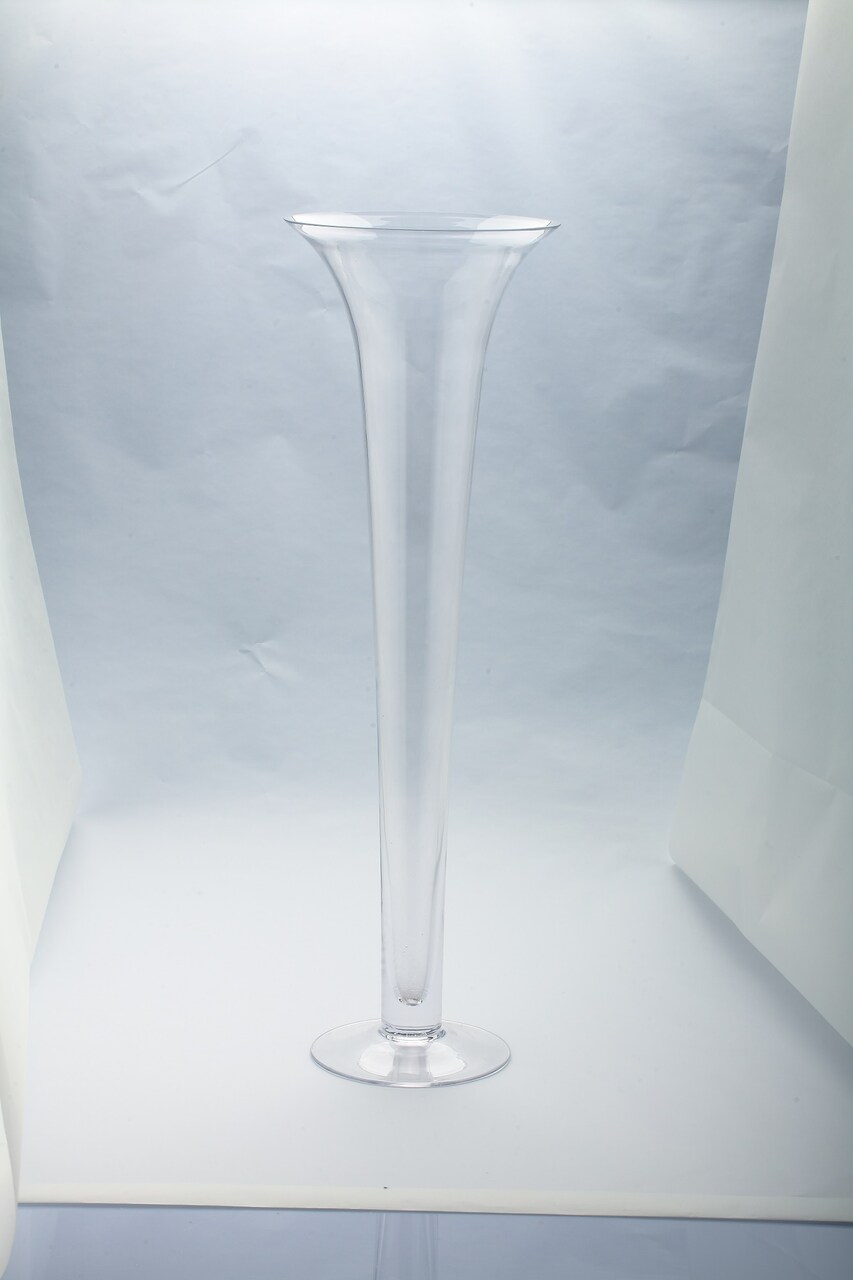 CC Home Furnishings Hand-Blown Glass Trumpet Vase - 23.5" - Clear